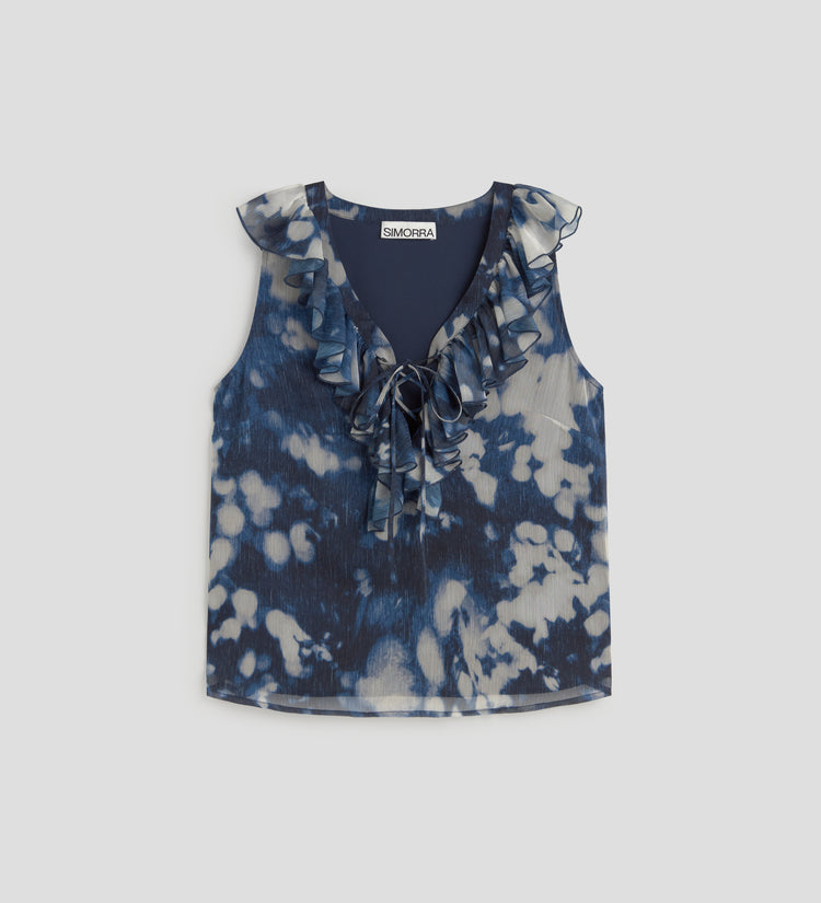 Blouse sans manches imprimée