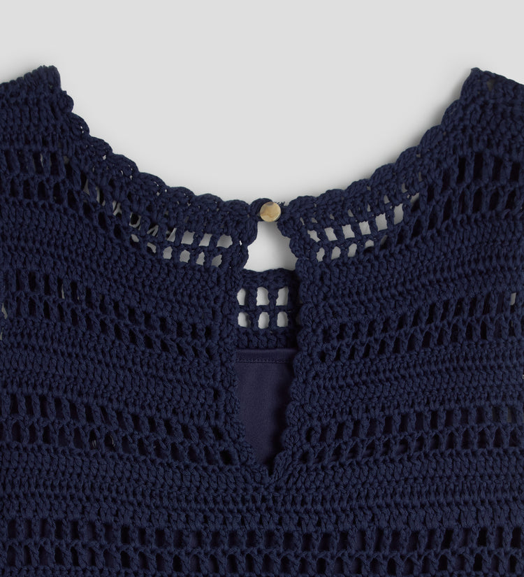 Robe en tricot à franges