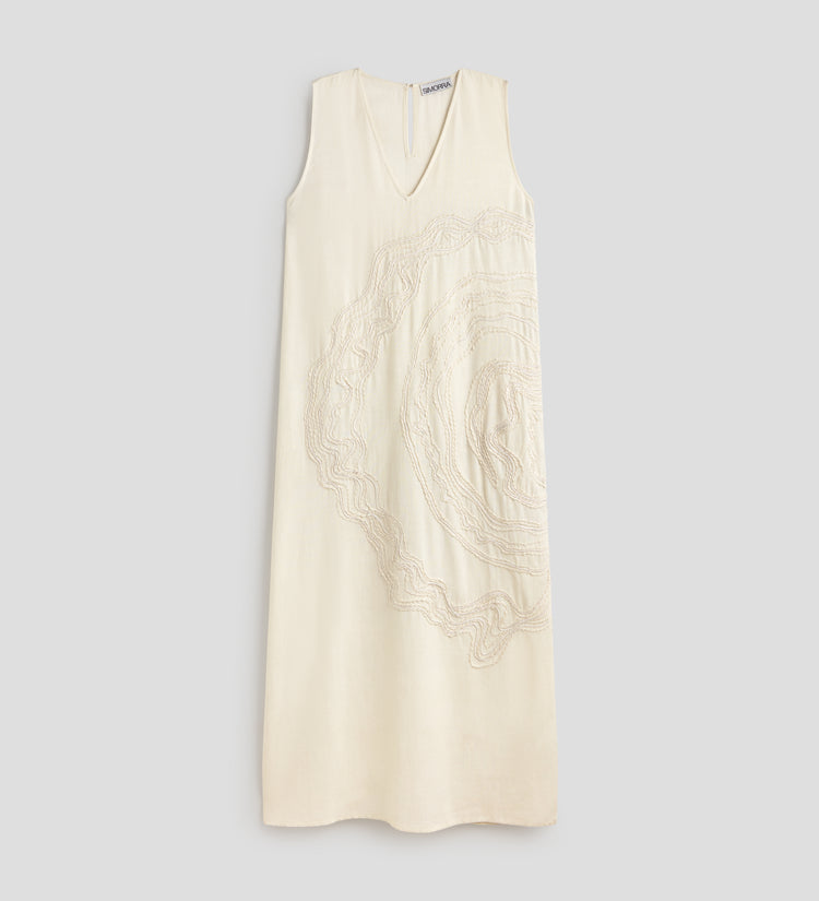 Vestido pico bordado