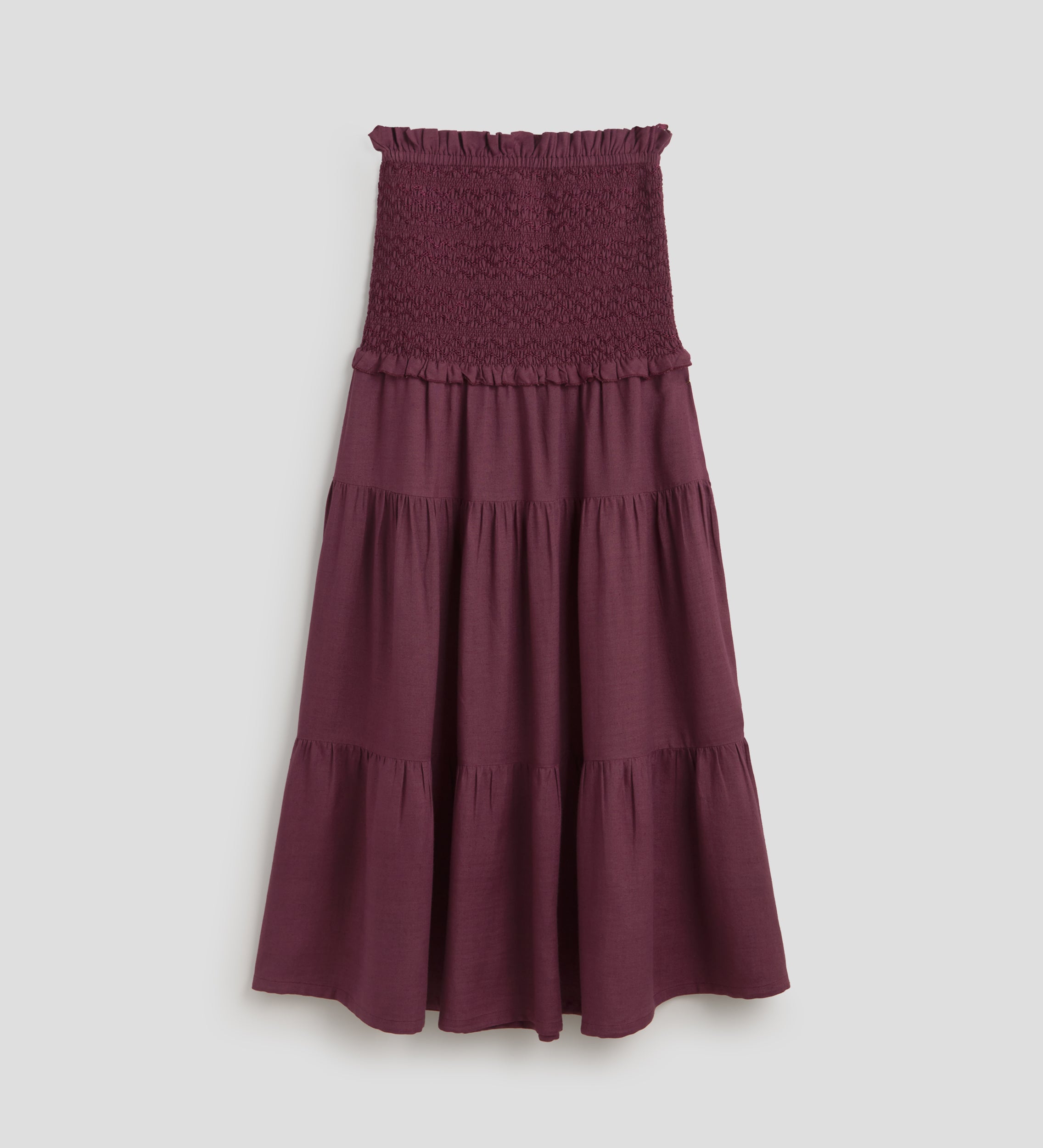 Smocked knit skirt