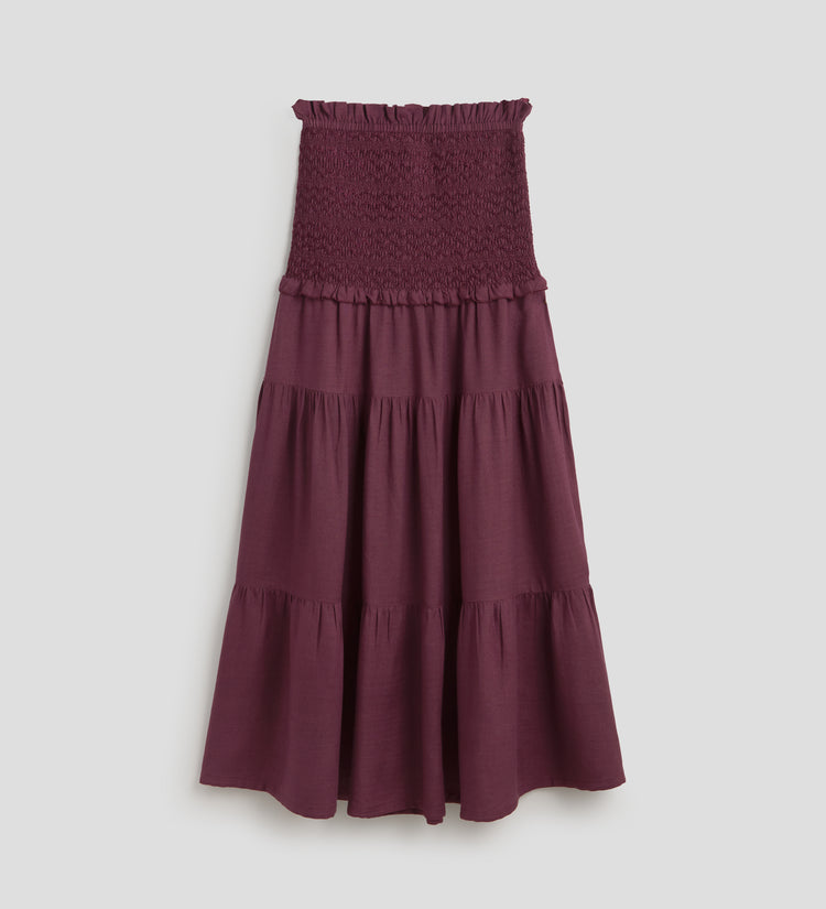 Jupe en maille smockée