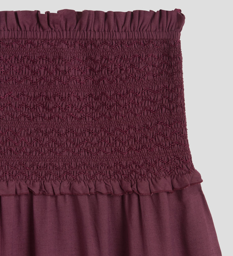 Jupe en maille smockée