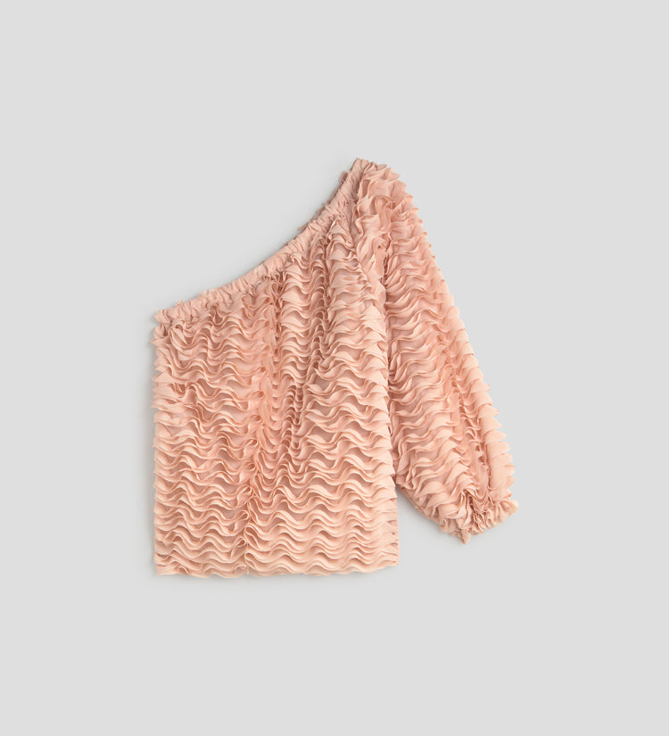Haut asymétrique brodé en 3D