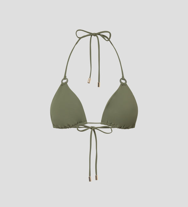 Top de bikini tejido liso