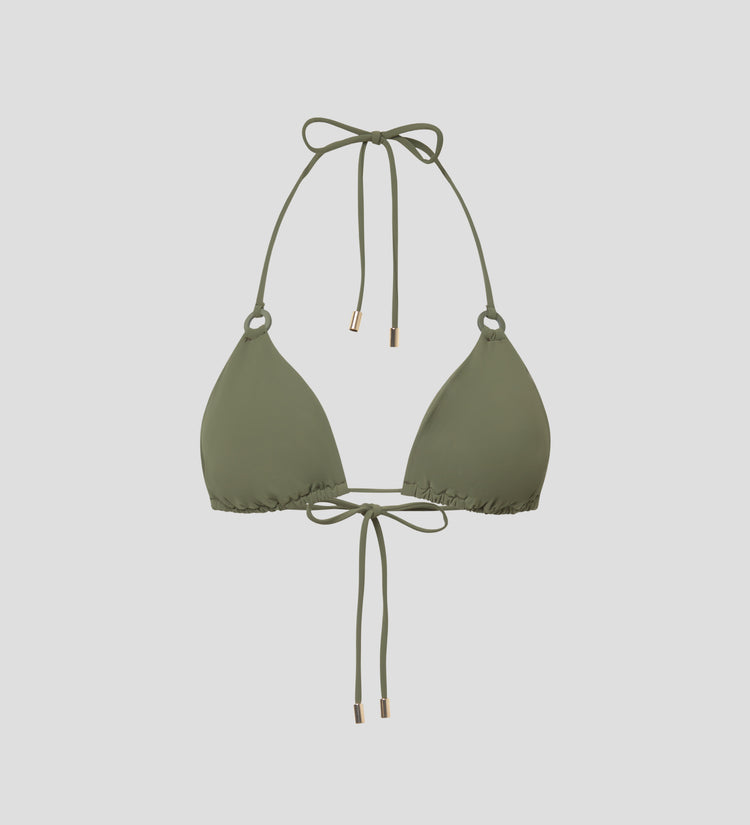 Top de bikini tejido liso