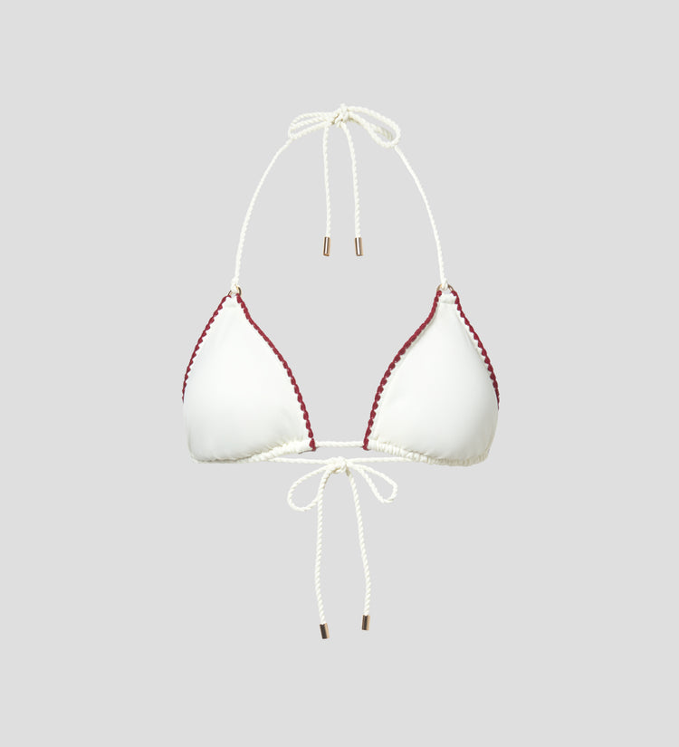 Top de bikini pespunte decorativo