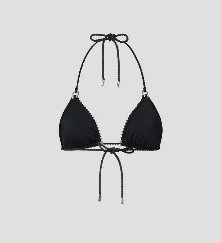 Top de bikini pespunte decorativo