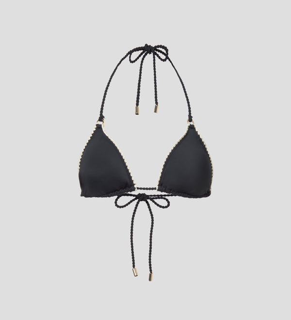 Top de bikini pespunte decorativo