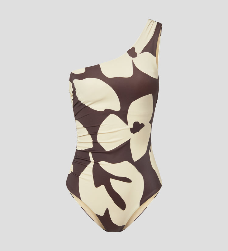 Asymmetrical neckline swimsuit
