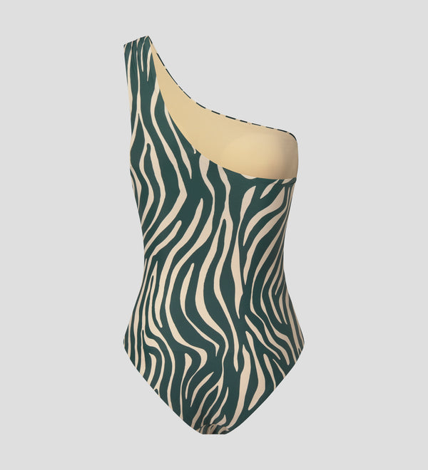 Asymmetrical neckline swimsuit