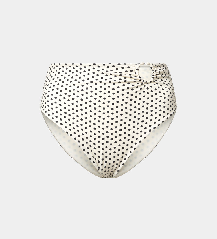 High-waisted printed bikini bottom