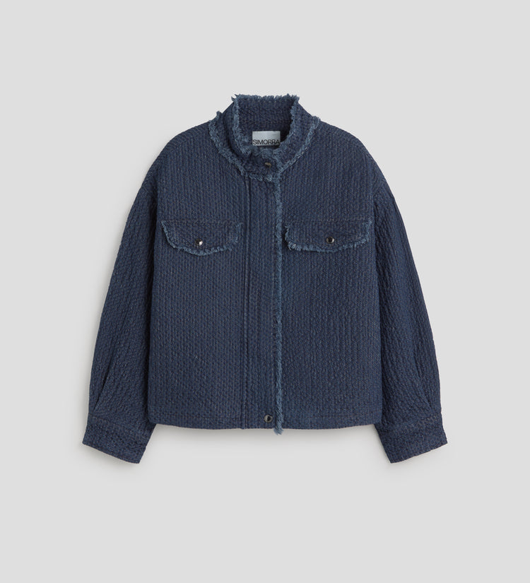 Textured denim jacket