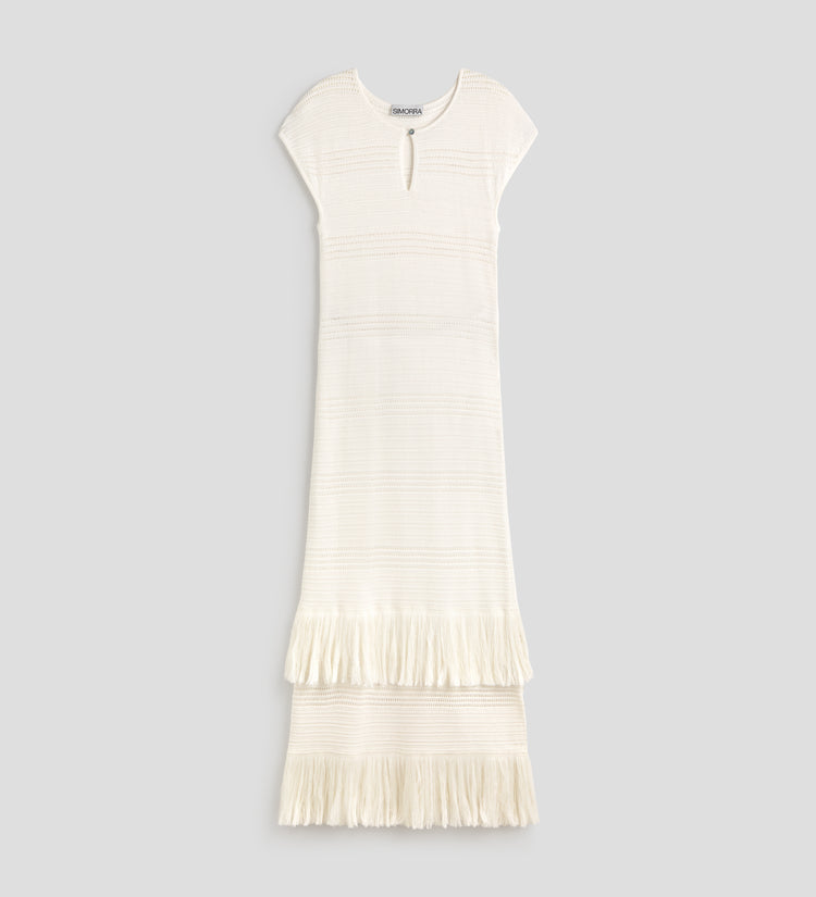 Vestido punto flecos