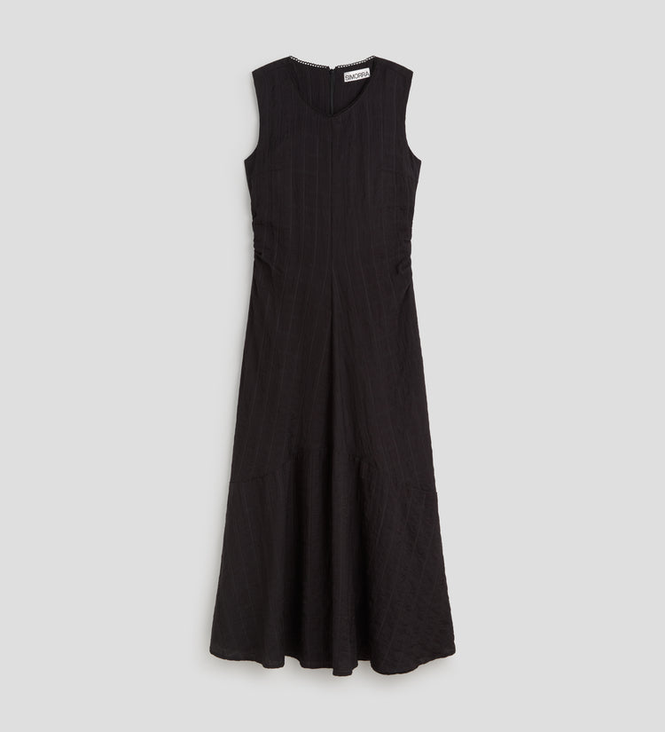 Robe midi froncée