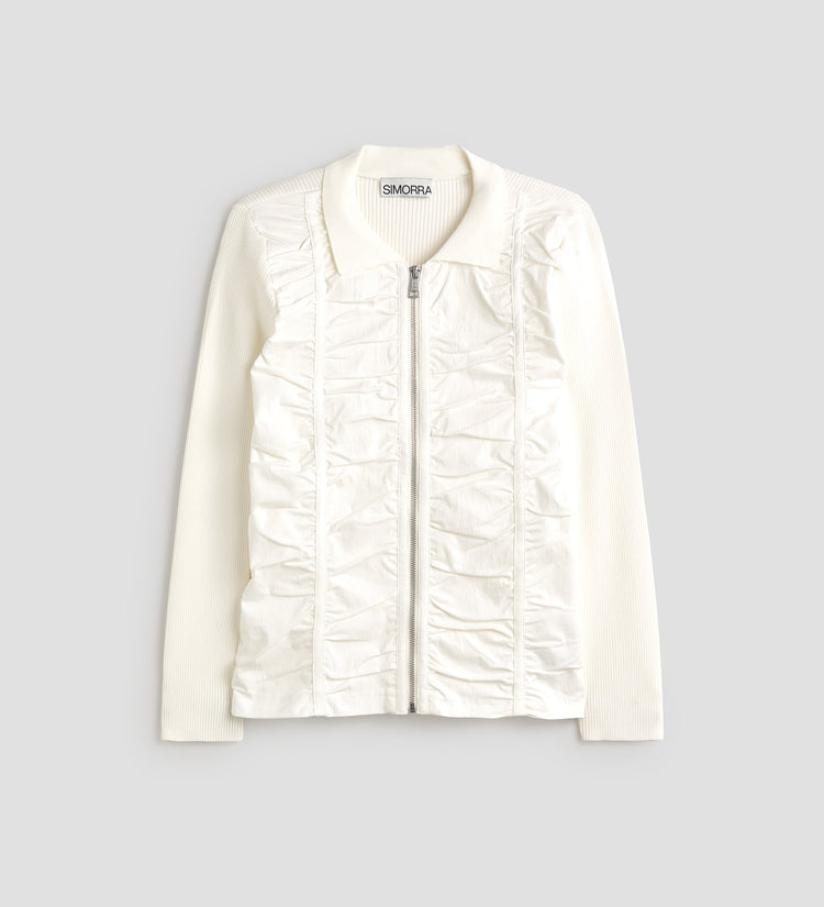 Bi-material knitted jacket