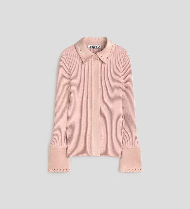 Polo détails en daim