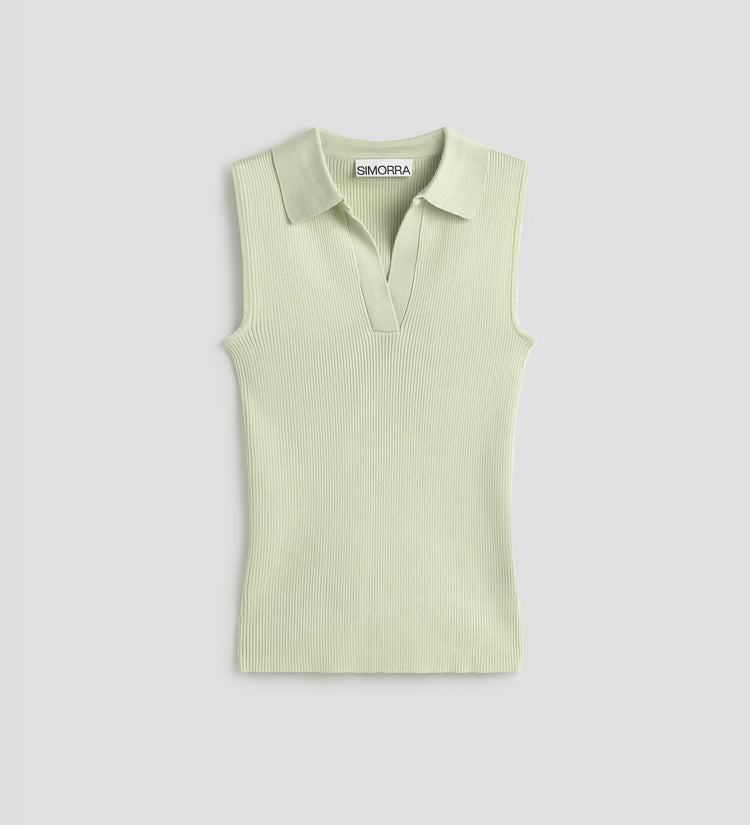 Top punto cuello polo