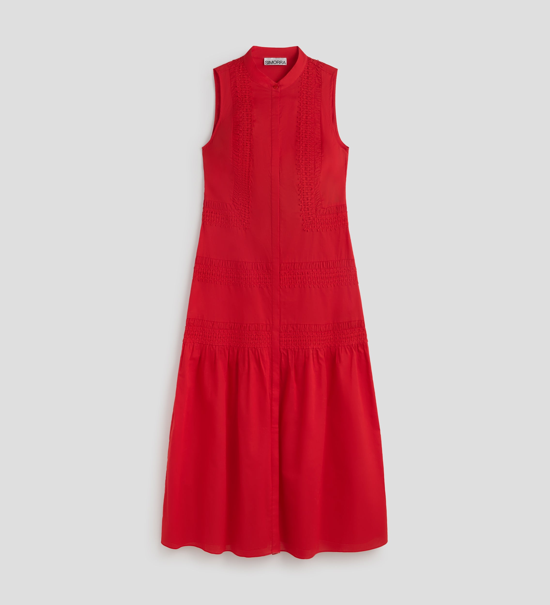 Lace trim midi dress
