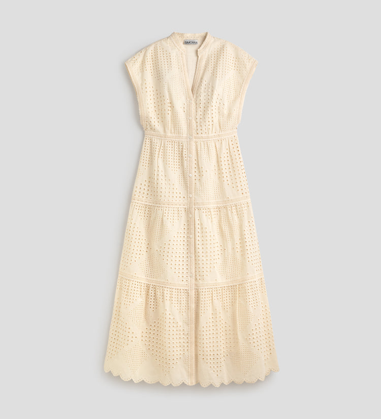 Vestido algodón bordado