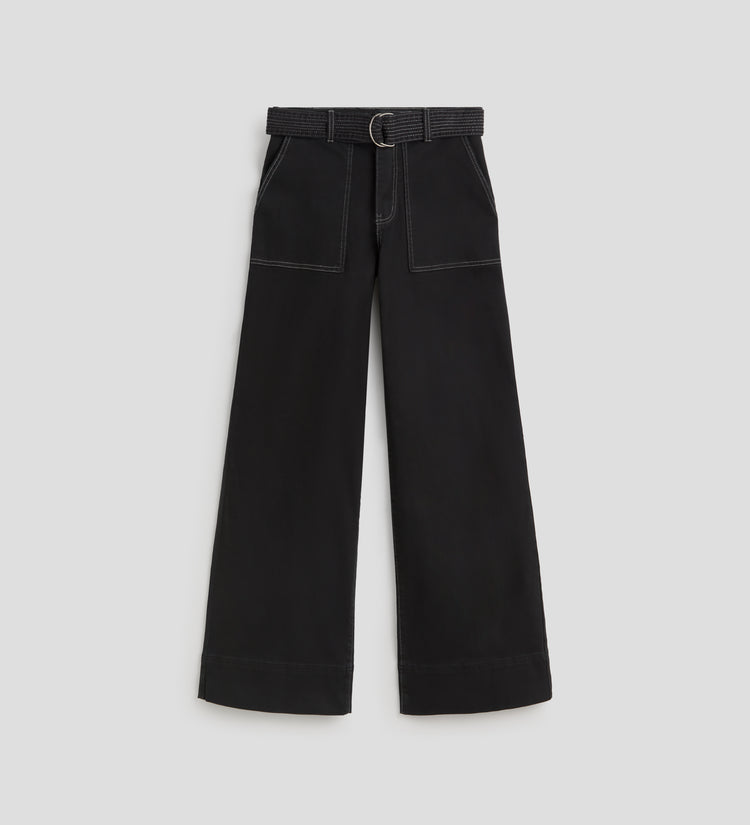 Pantalón denim pespuntes