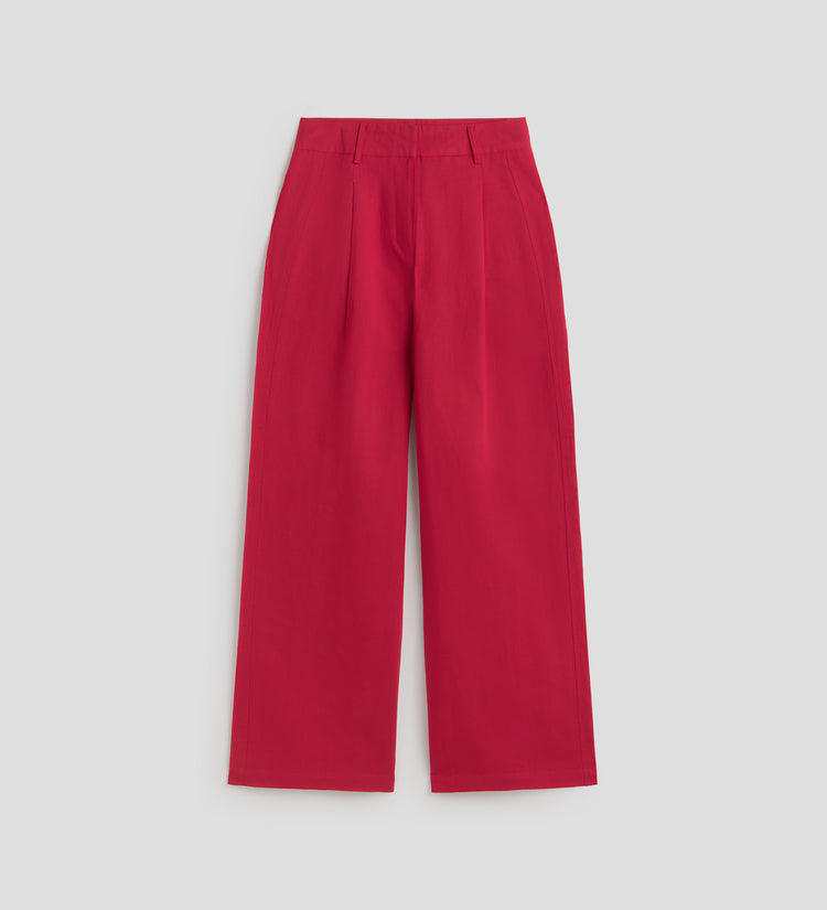 Wide-leg pleated pants