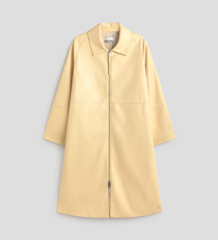 Vegan leather trench coat