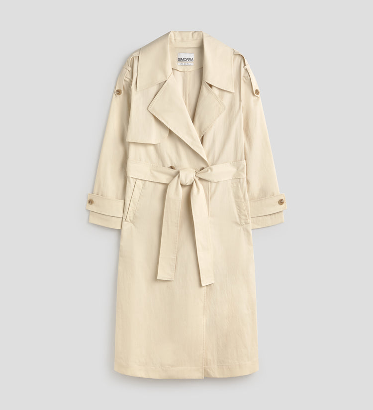 Technical fabric trench coat