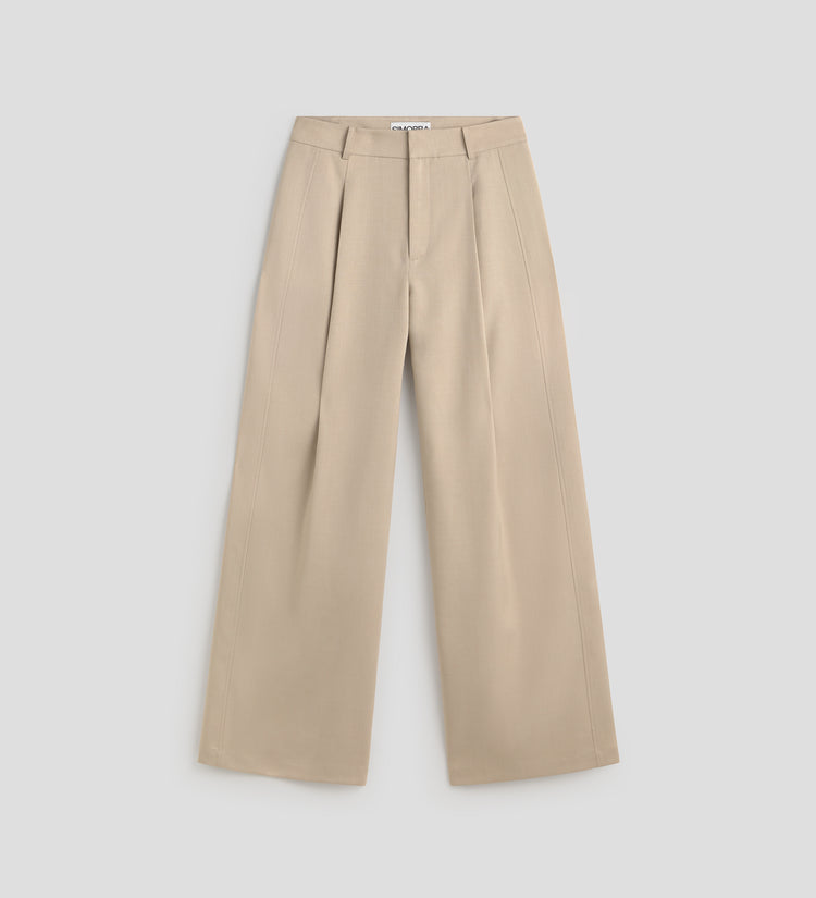 Wide-leg pleated pants