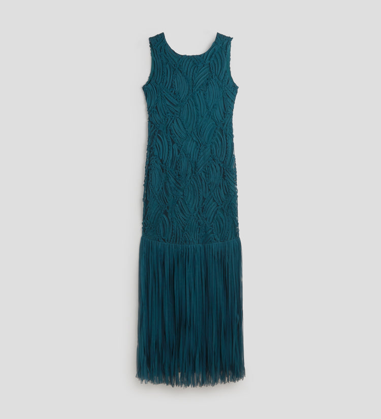 Robe longue à franges