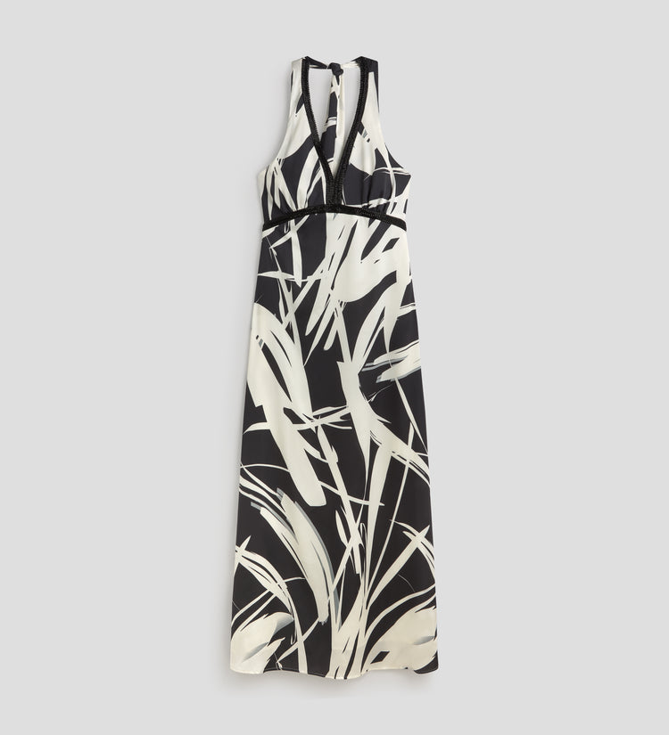 Robe longue en satin