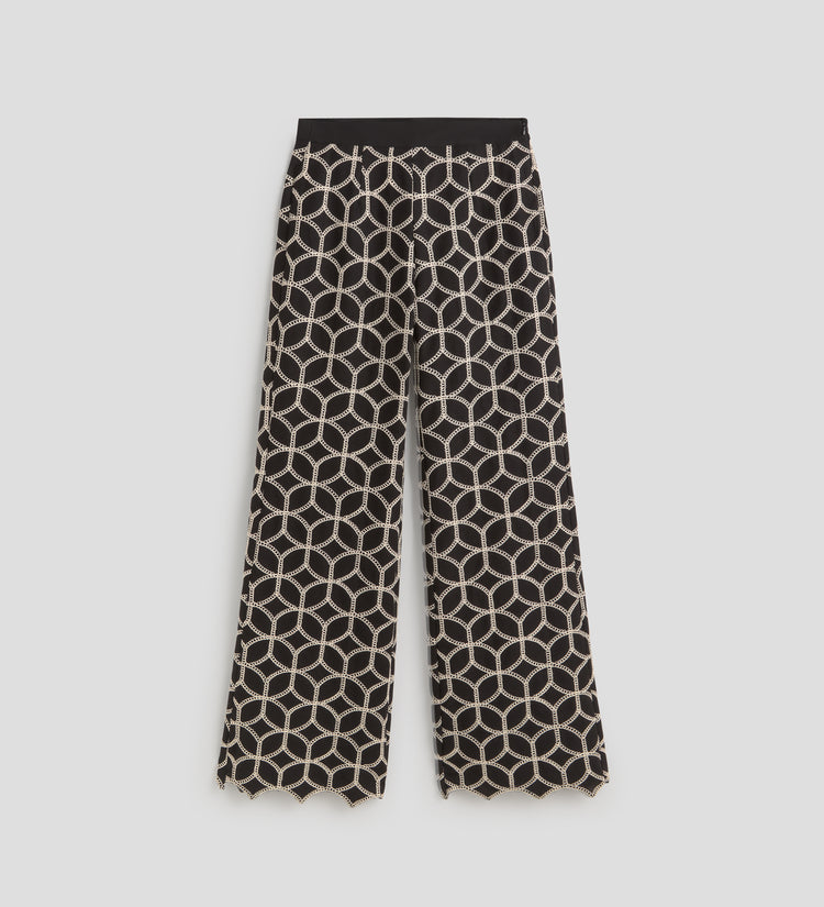 Pantalon palazzo brodé