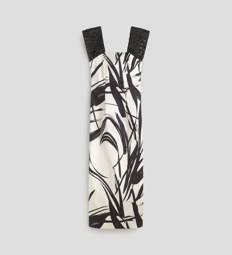 Robe à épaules raphia