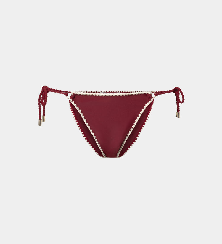 Bas de bikini surpiqûres décoratives