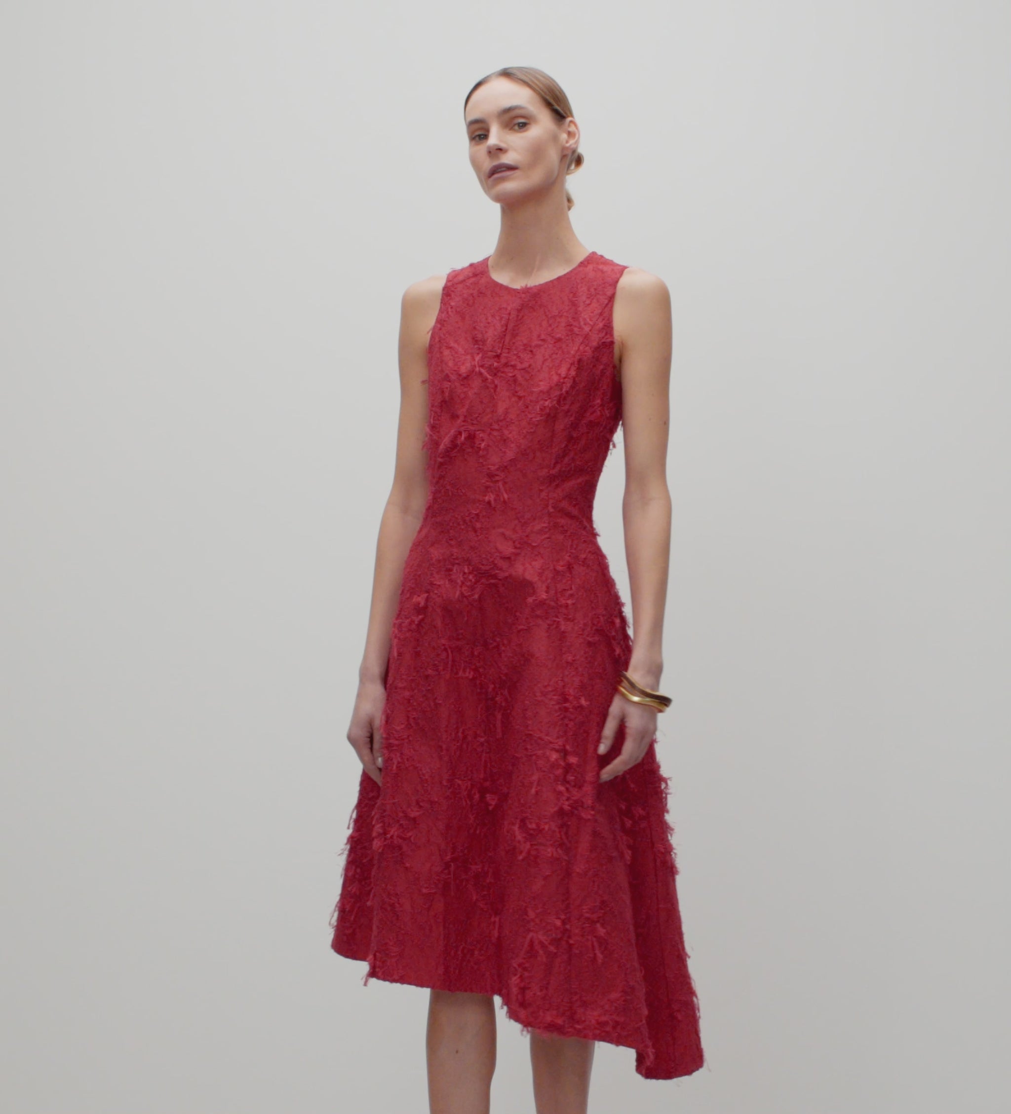 Box neckline dress
