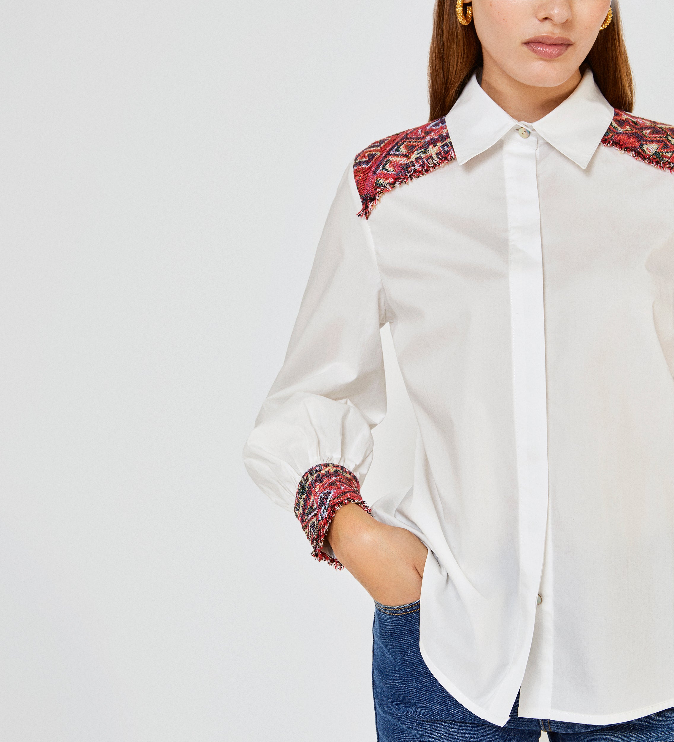 Camisa algodón jacquard
