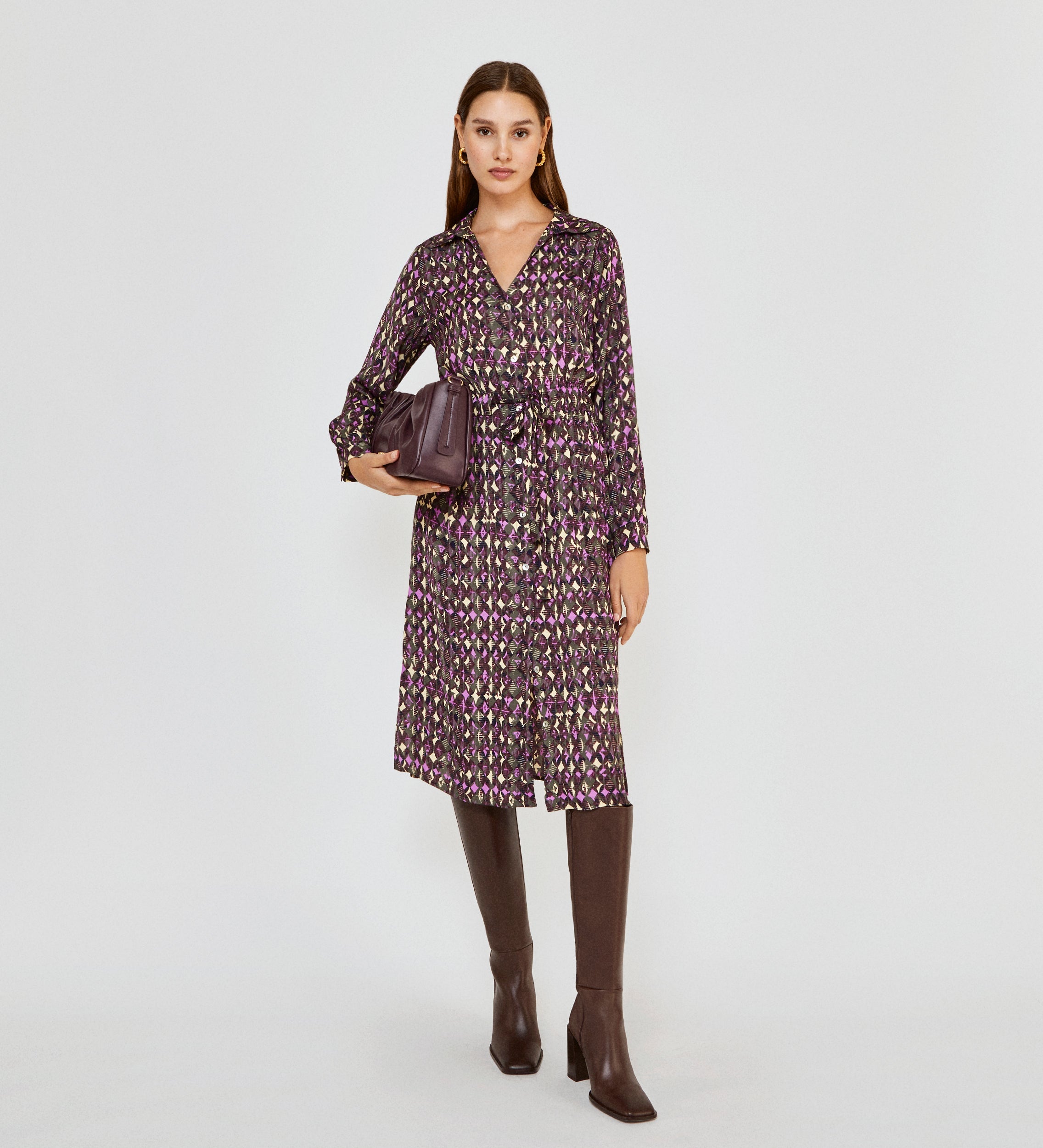 Vestido camisero estampado
