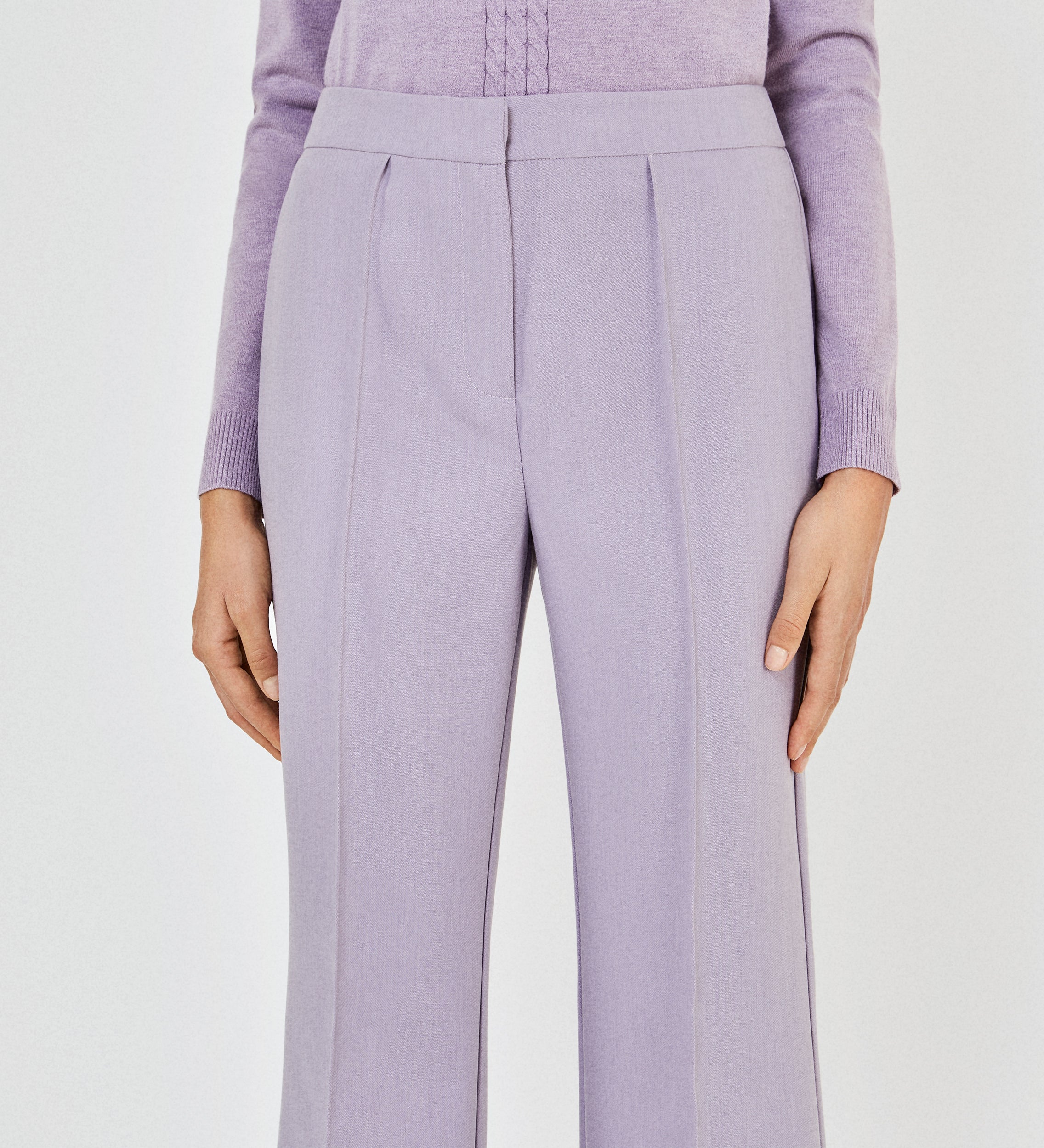 Flared crepe trousers