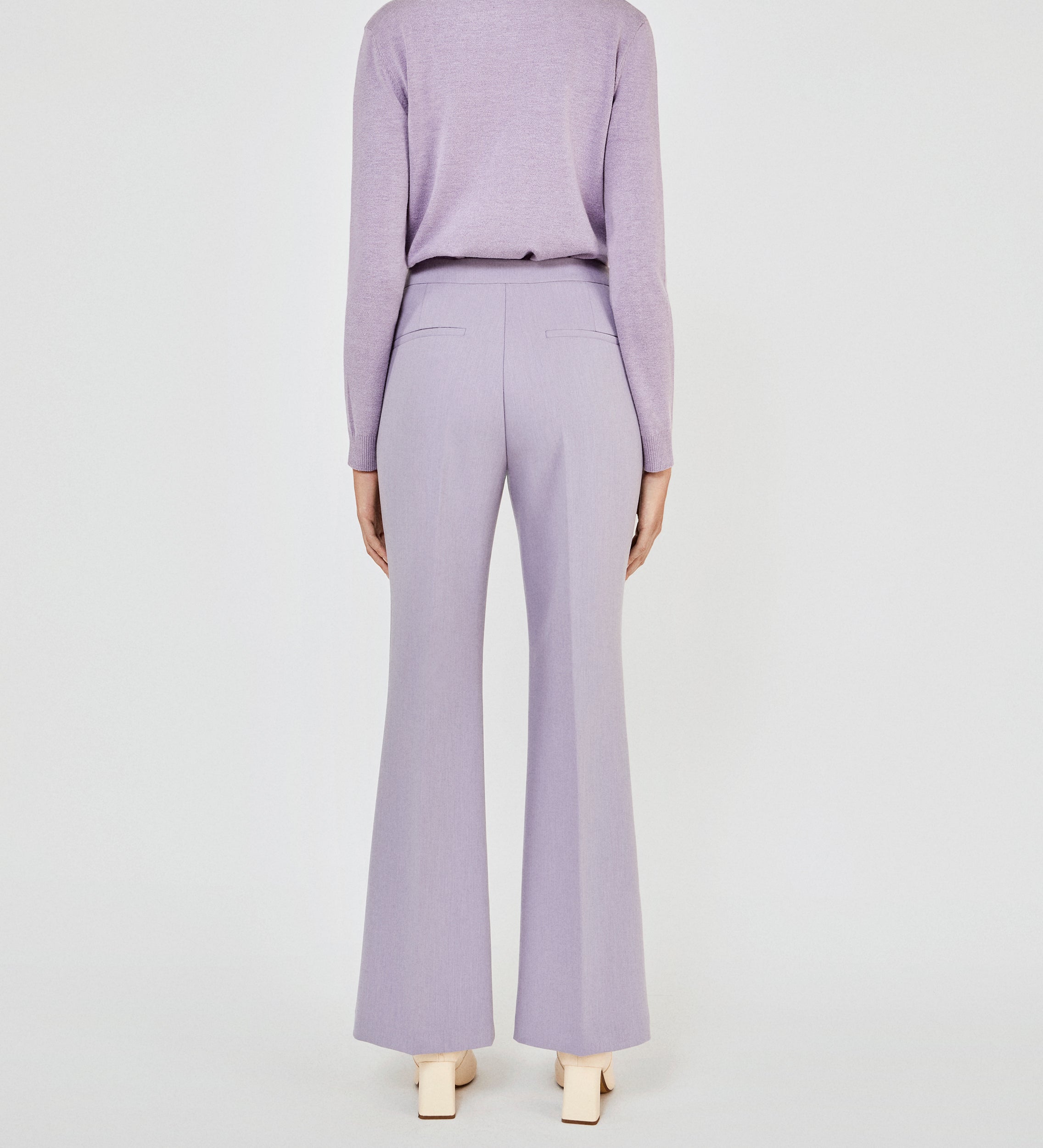 Flared crepe trousers