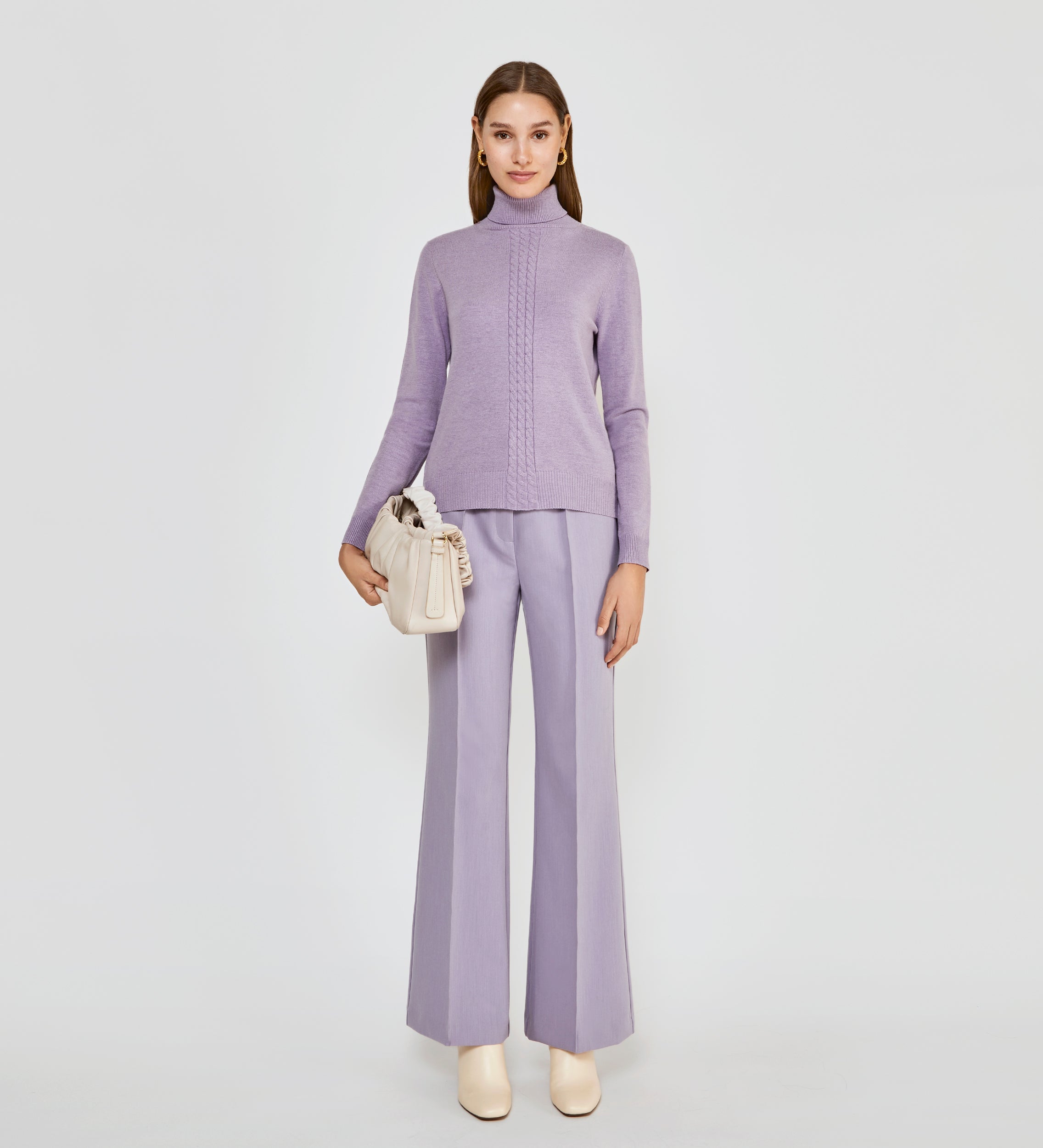 Flared crepe trousers