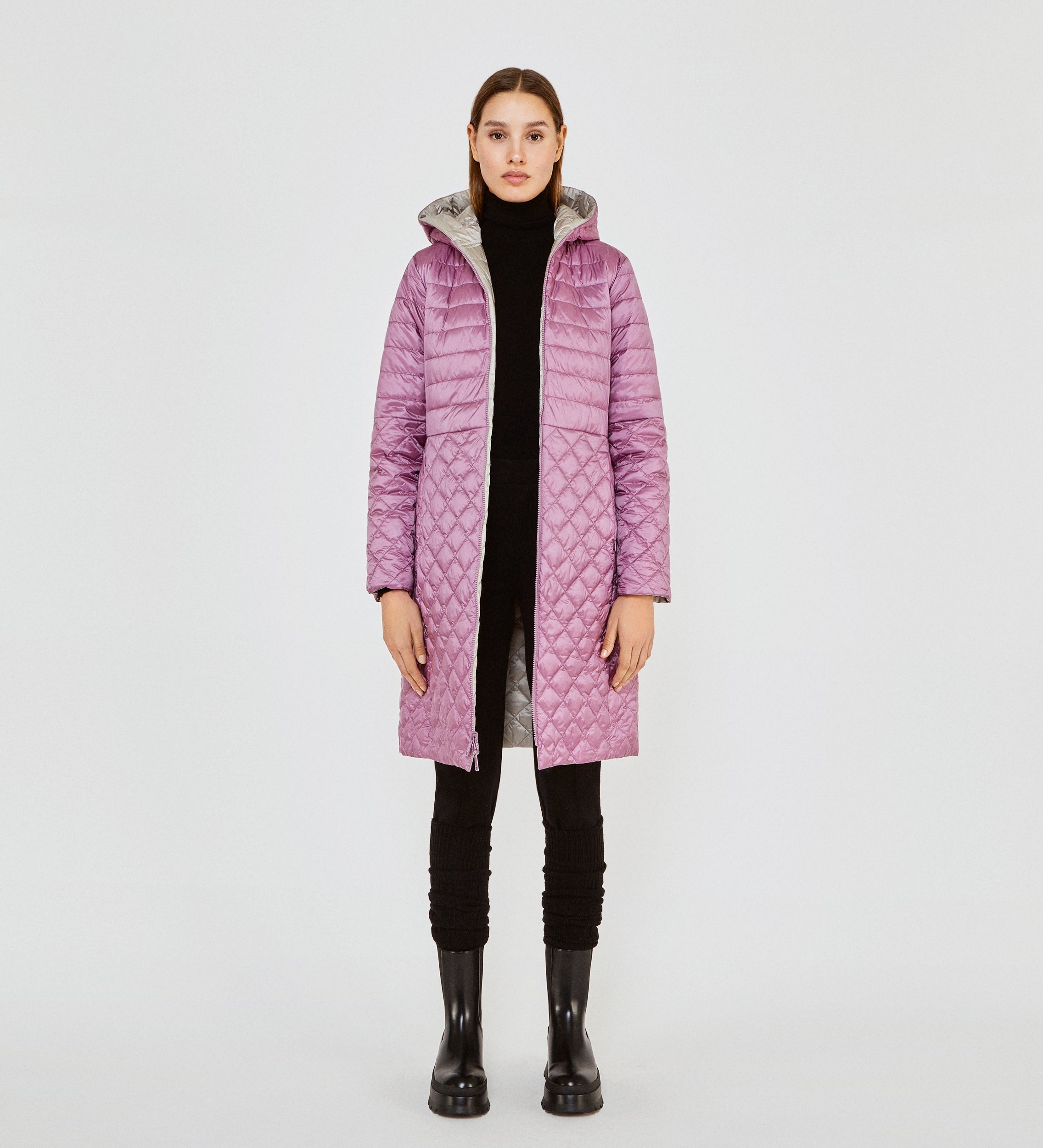 Parka larga capucha