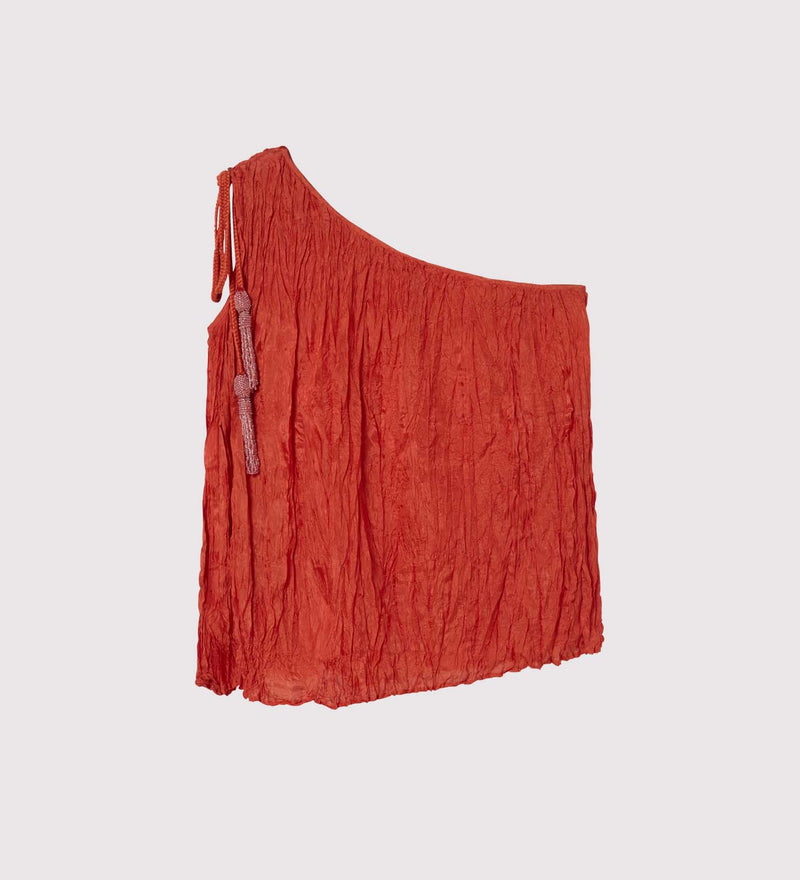 Manual pleated asymmetric top