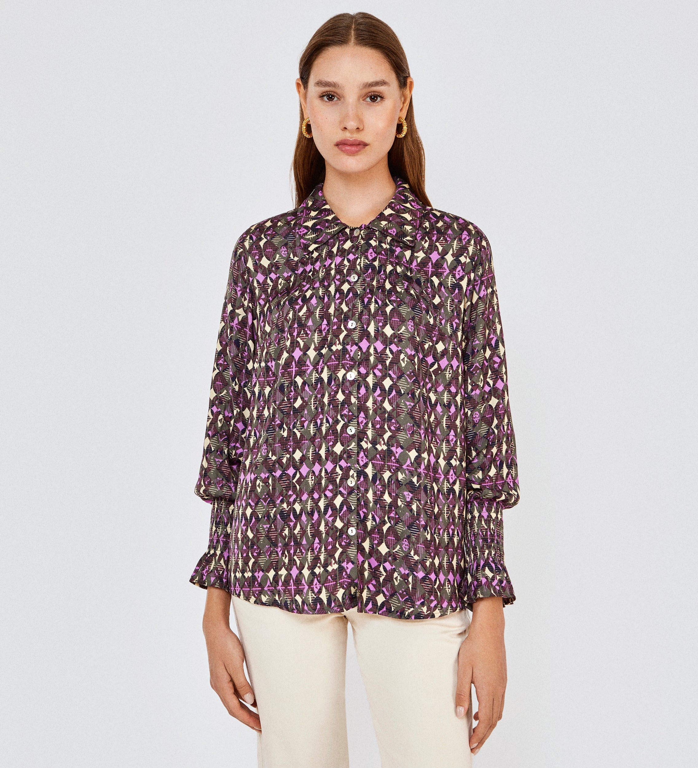 Blusa camisera estampada
