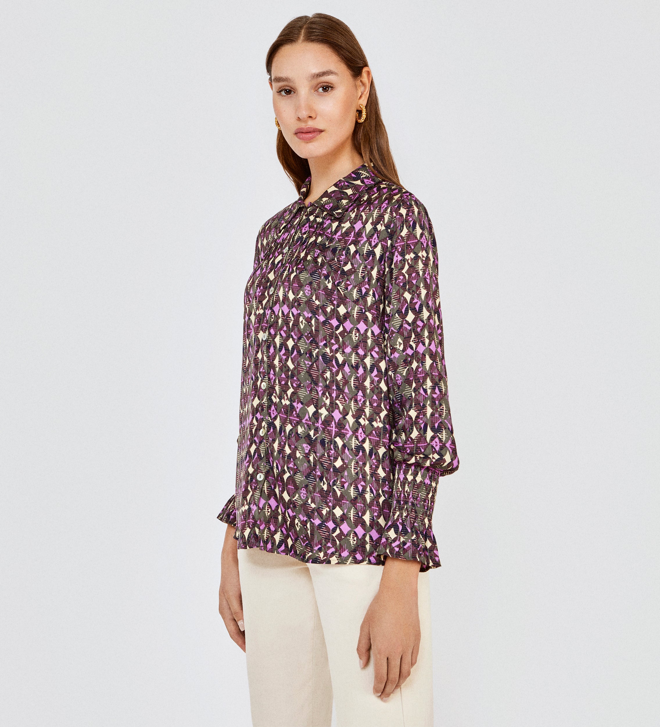 Blusa camisera estampada