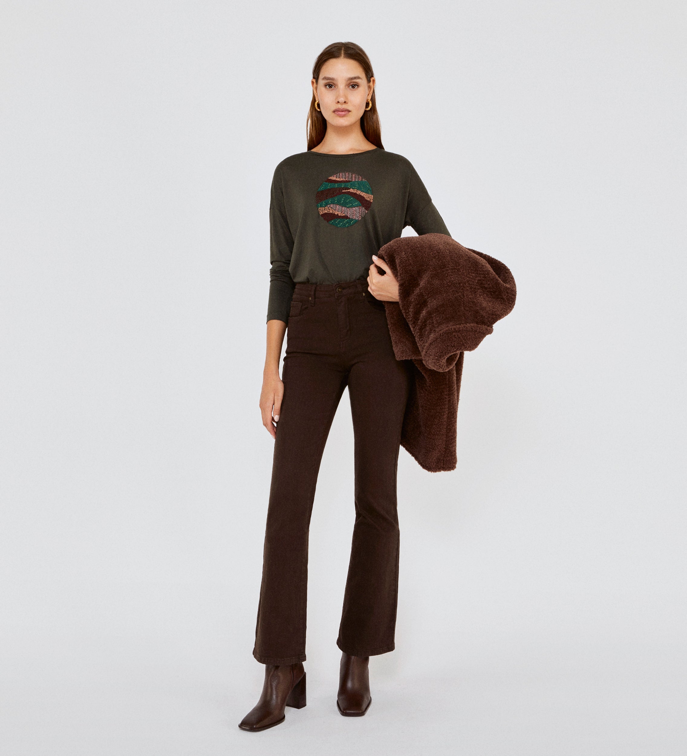 Front embroidered T-shirt