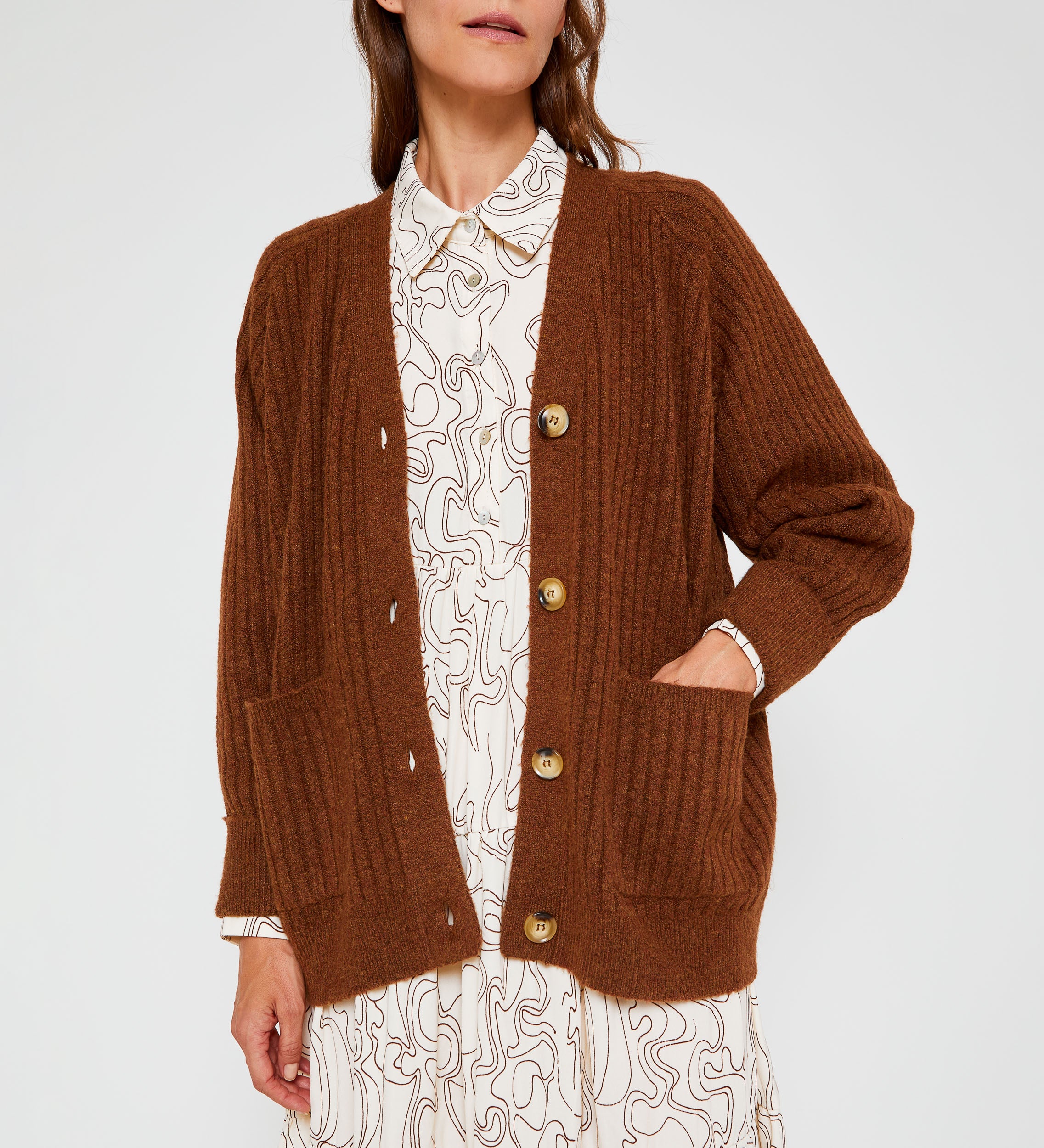 Ribbed oversized cardigan