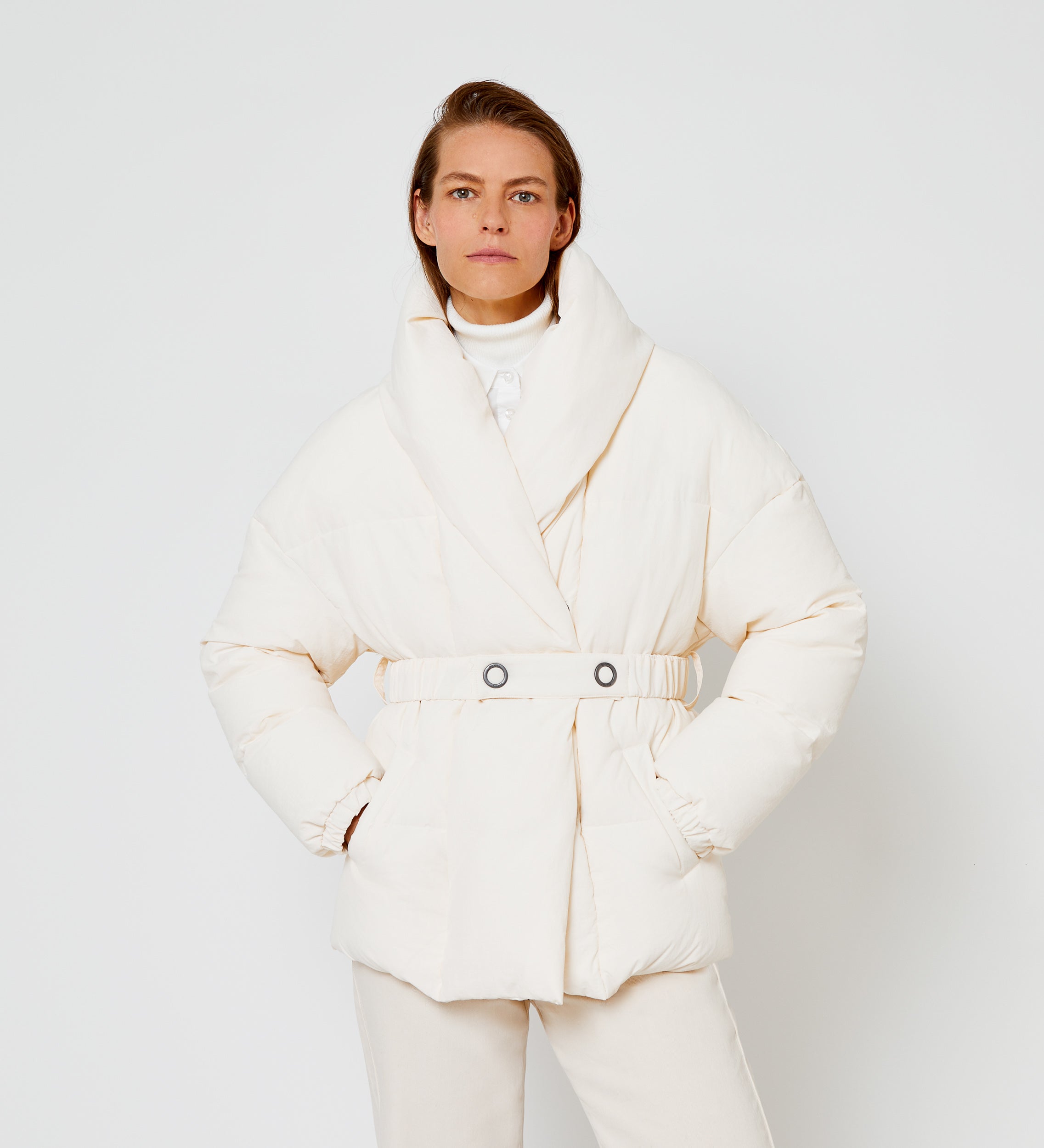 Parka cruzada volumen