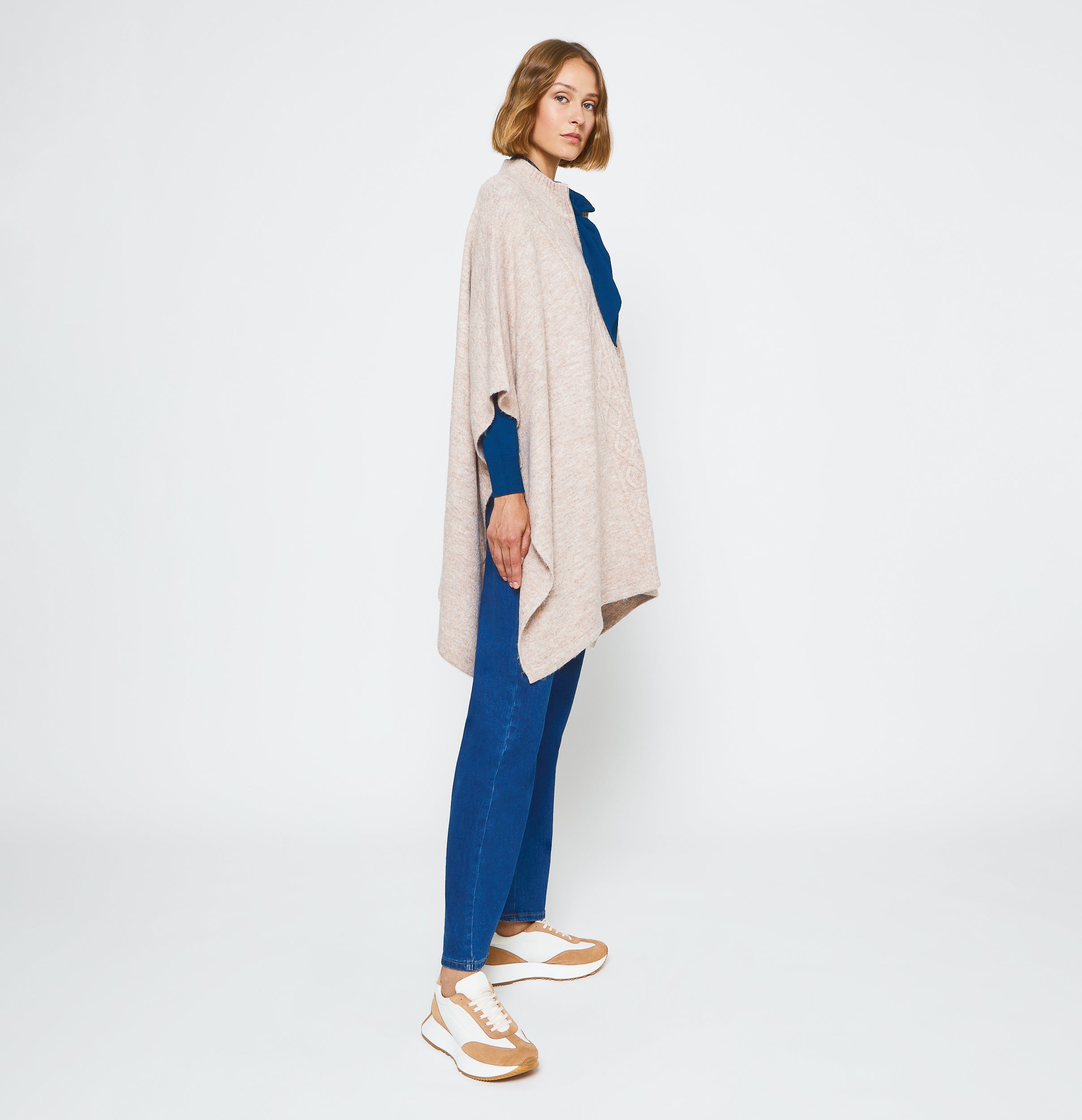 Long knit cape
