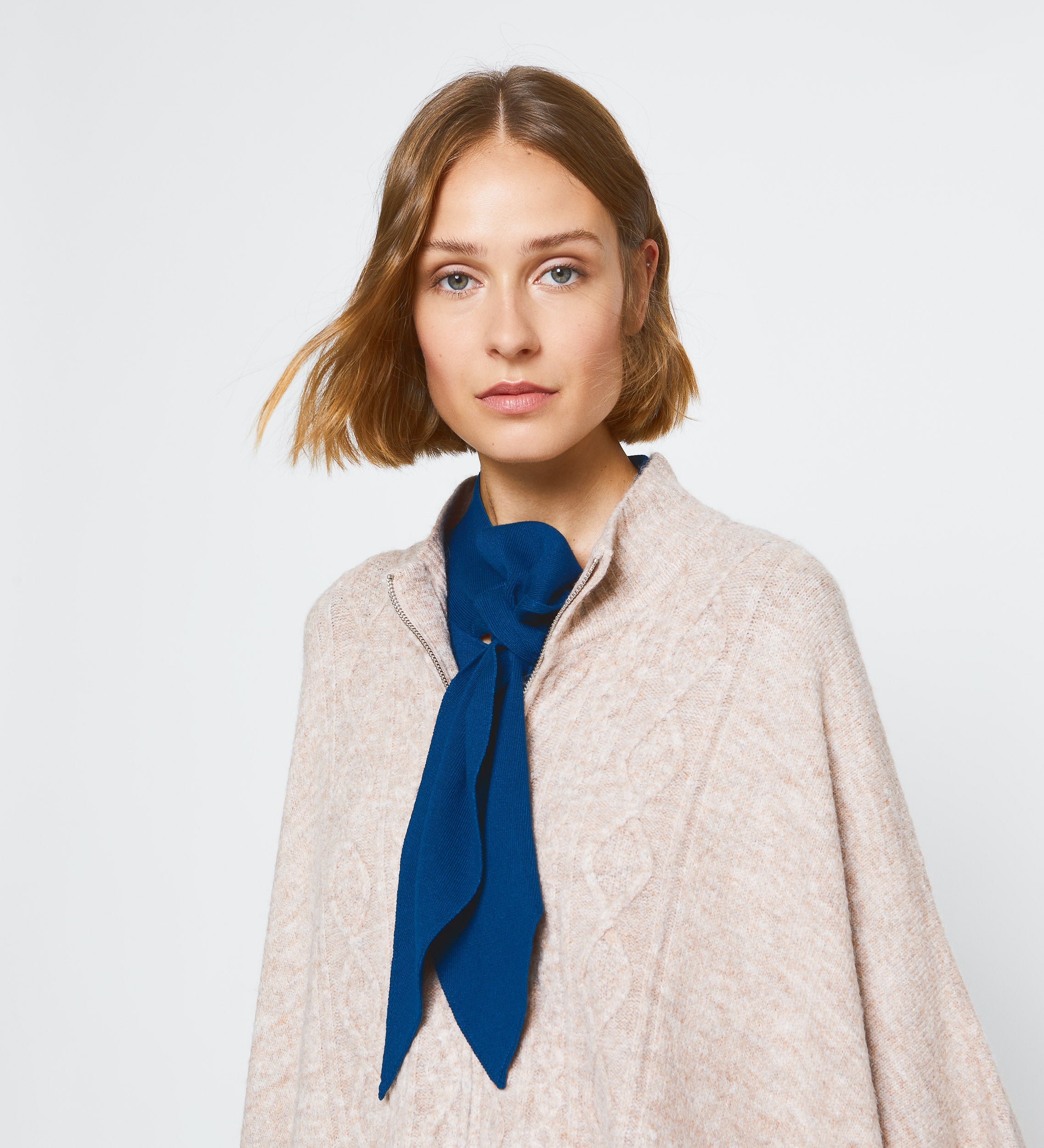 Long knit cape