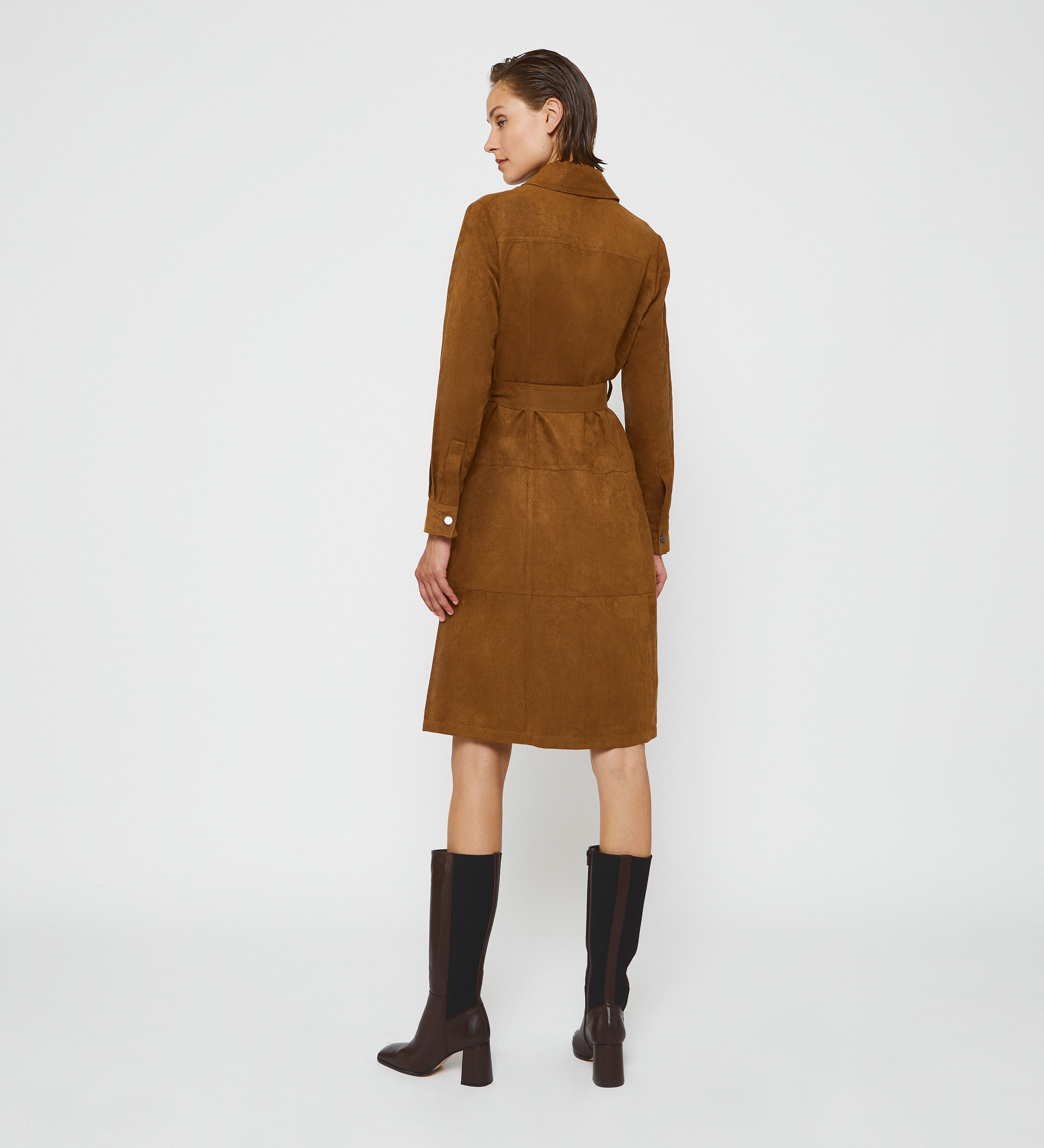 Vestido camisero antelina