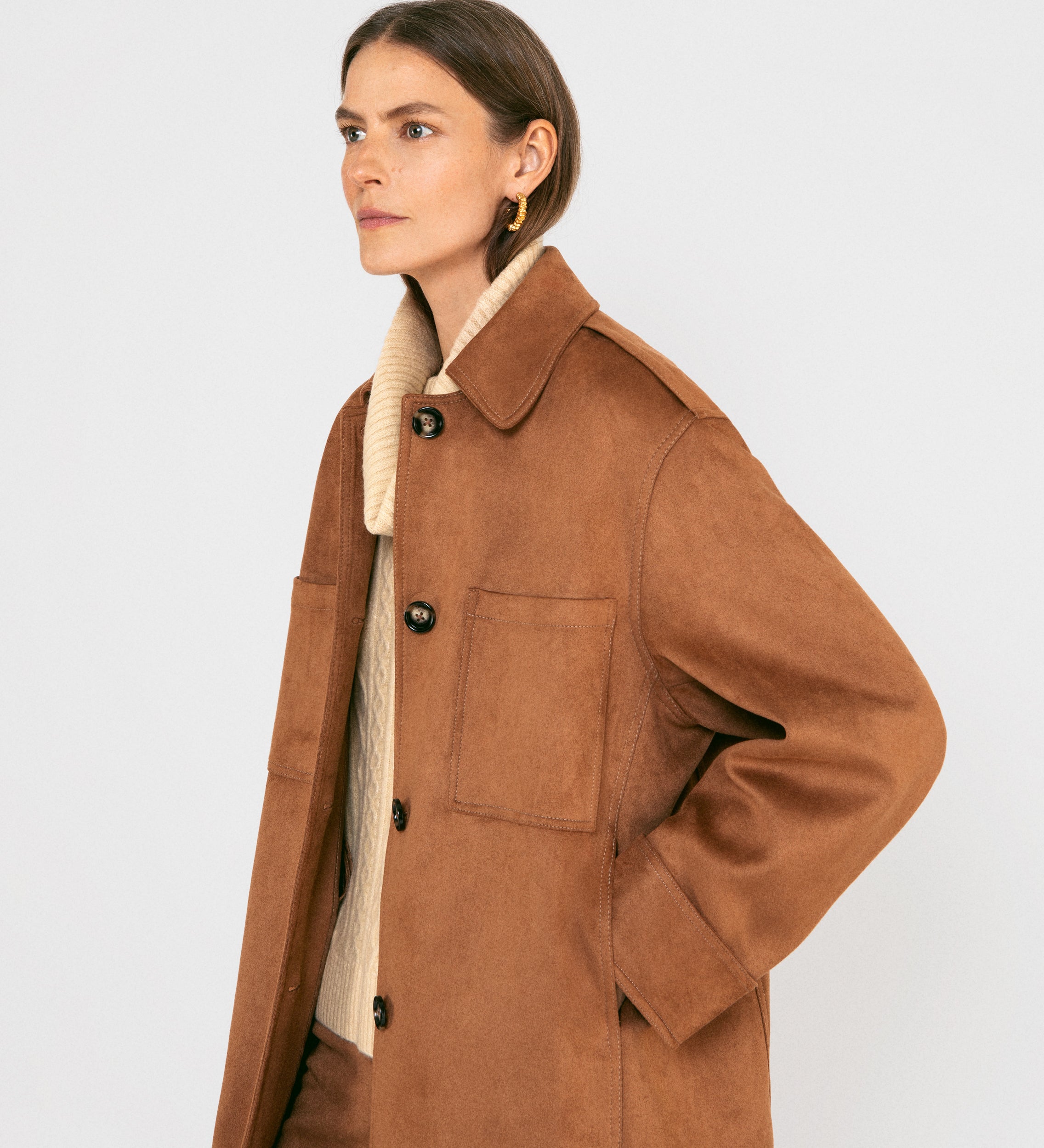 Abrigo antelina oversize